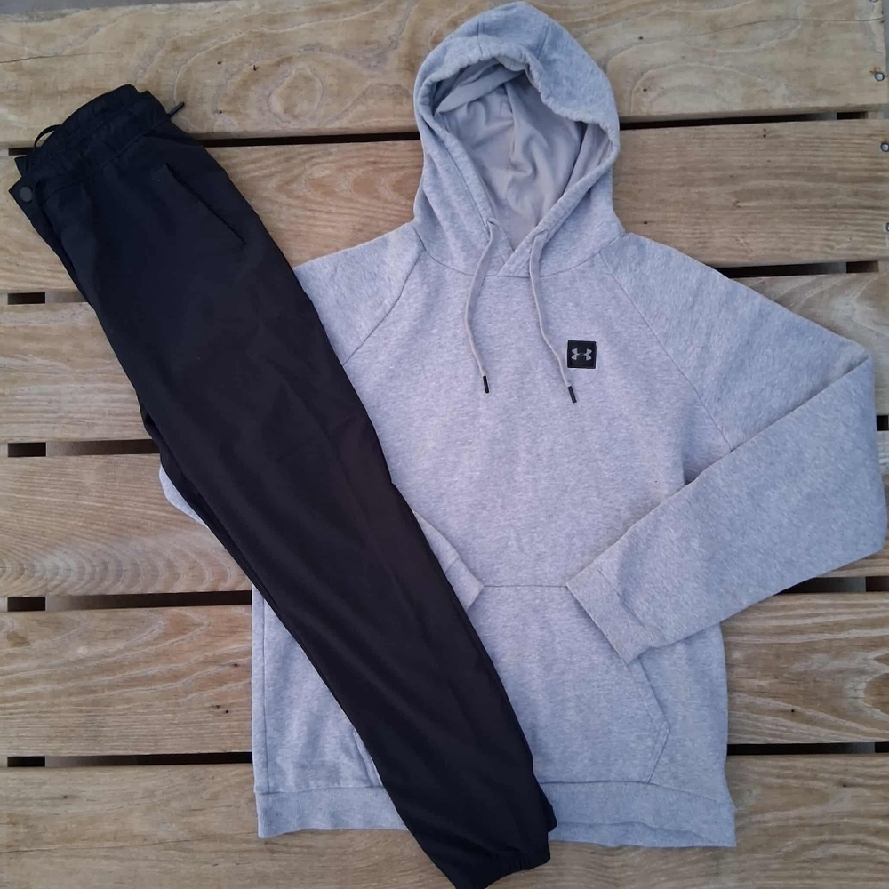 Under Armour Gray Hoodie and Black Pants Set